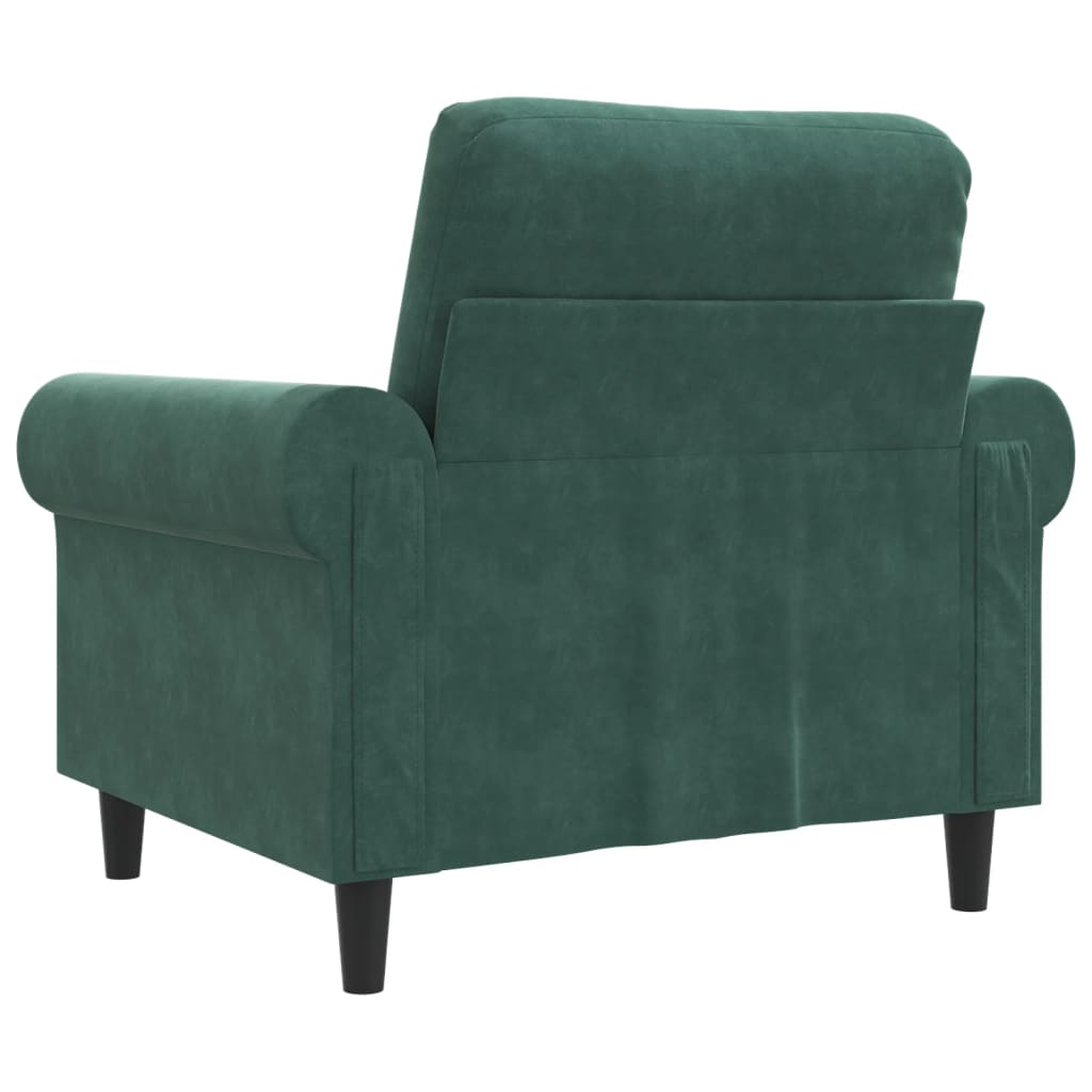 vidaXL Fotoliu canapea, verde închis, 60 cm, catifea