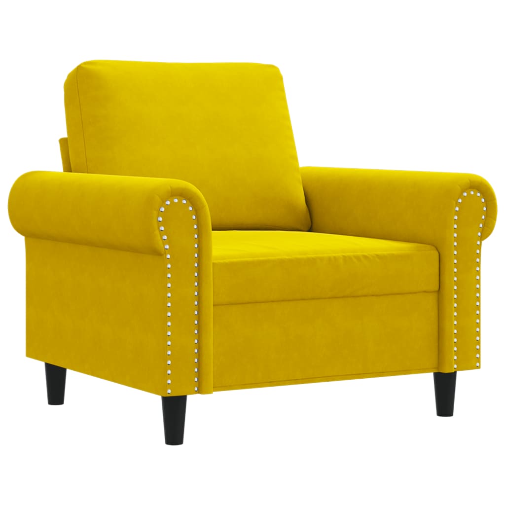 vidaXL Canapea de o persoană, galben, 60 cm, catifea vidaXL Canapea de o persoană, galben, 60 cm, catifea