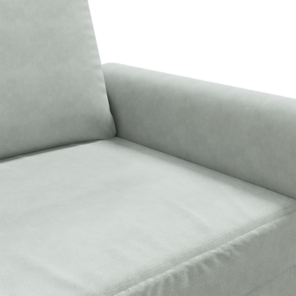 vidaXL Canapea cu 2 locuri, gri deschis, 120 cm, catifea