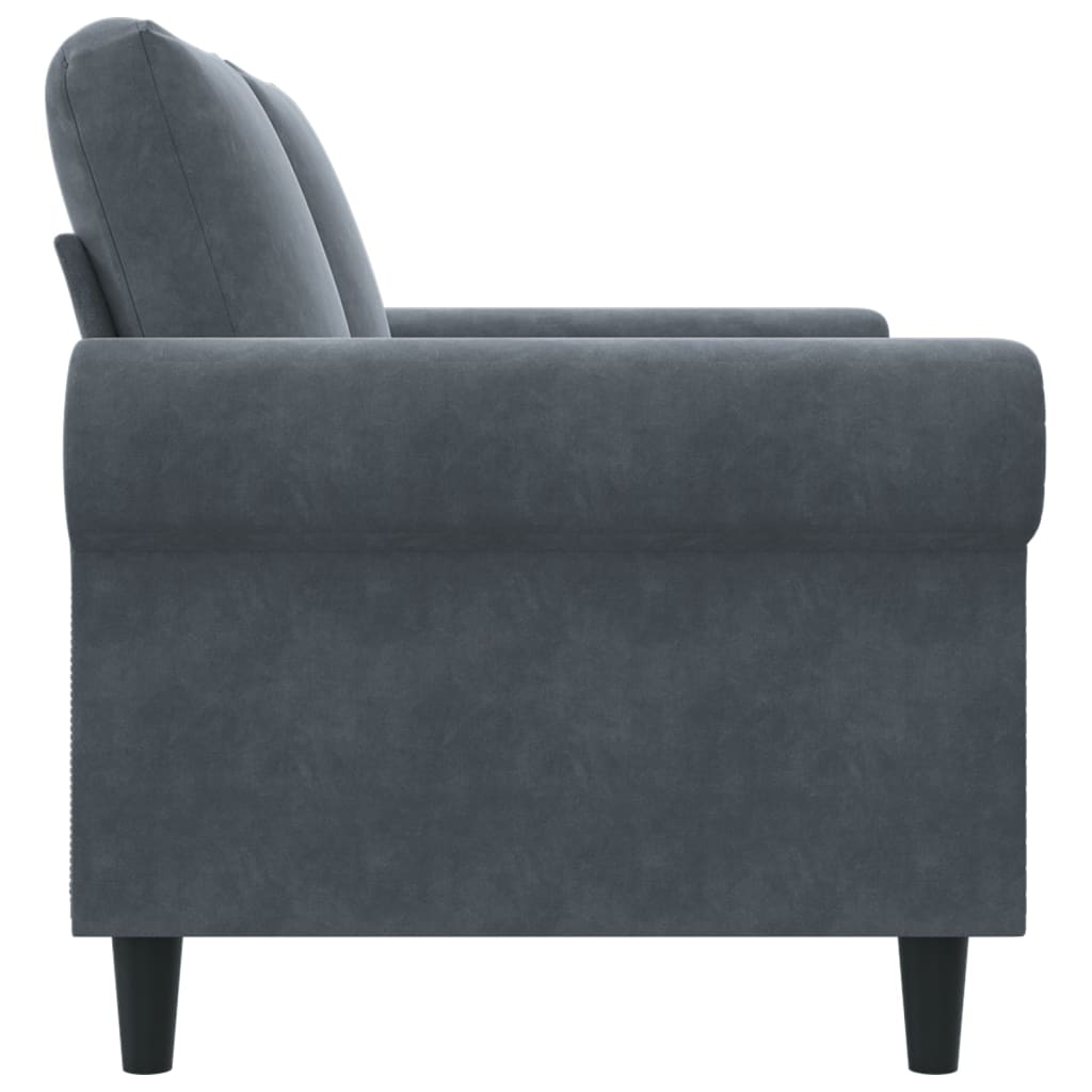 vidaXL Canapea cu 2 locuri, gri închis, 120 cm, catifea vidaXL Canapea cu 2 locuri, gri închis, 120 cm, catifea