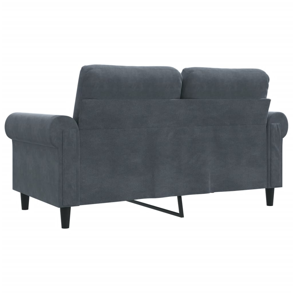 vidaXL Canapea cu 2 locuri, gri închis, 120 cm, catifea vidaXL Canapea cu 2 locuri, gri închis, 120 cm, catifea