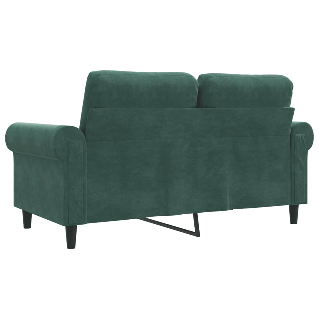 vidaXL Canapea cu 2 locuri, verde închis, 120 cm, catifea