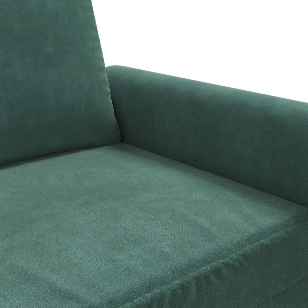 vidaXL Canapea cu 2 locuri, verde închis, 120 cm, catifea