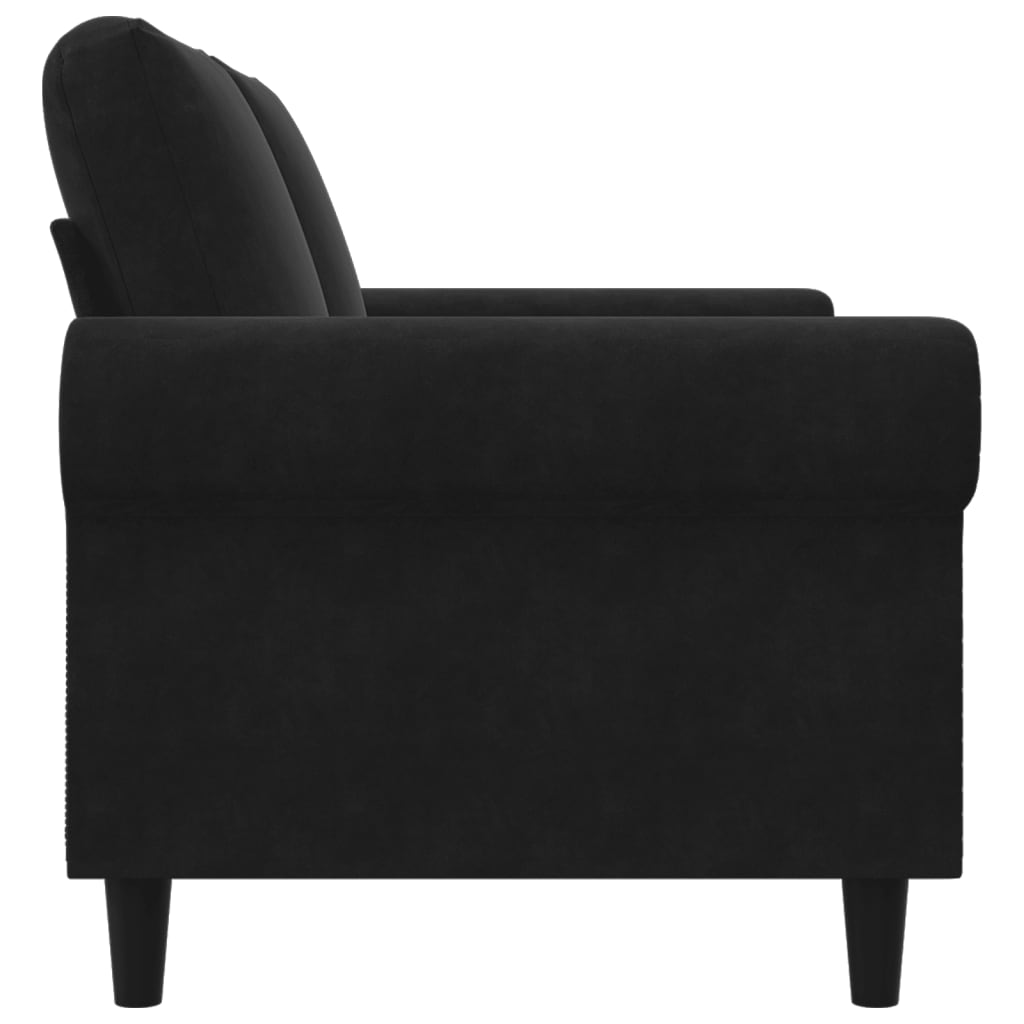 vidaXL Canapea cu 2 locuri, negru, 120 cm, catifea vidaXL Canapea cu 2 locuri, negru, 120 cm, catifea