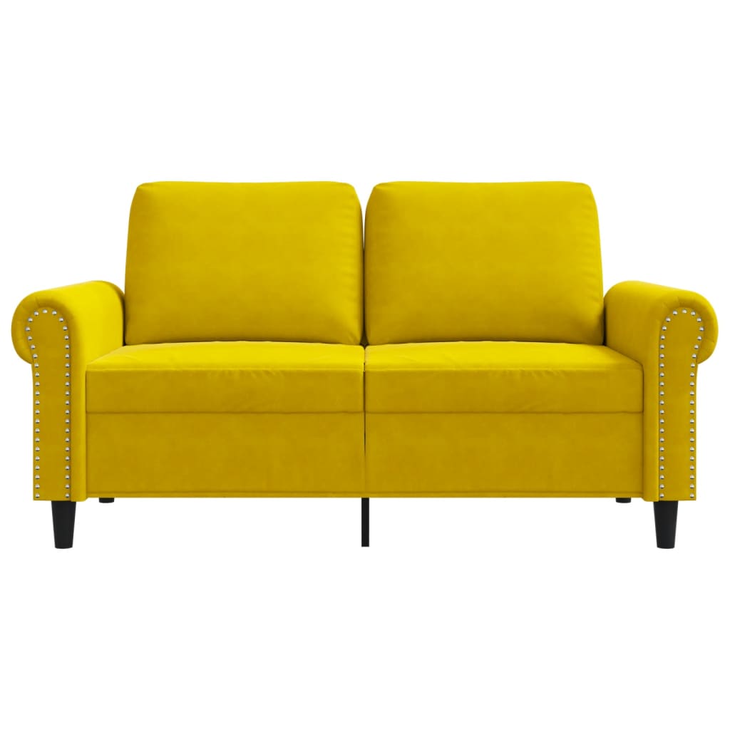 vidaXL Canapea cu 2 locuri, galben, 120 cm, catifea