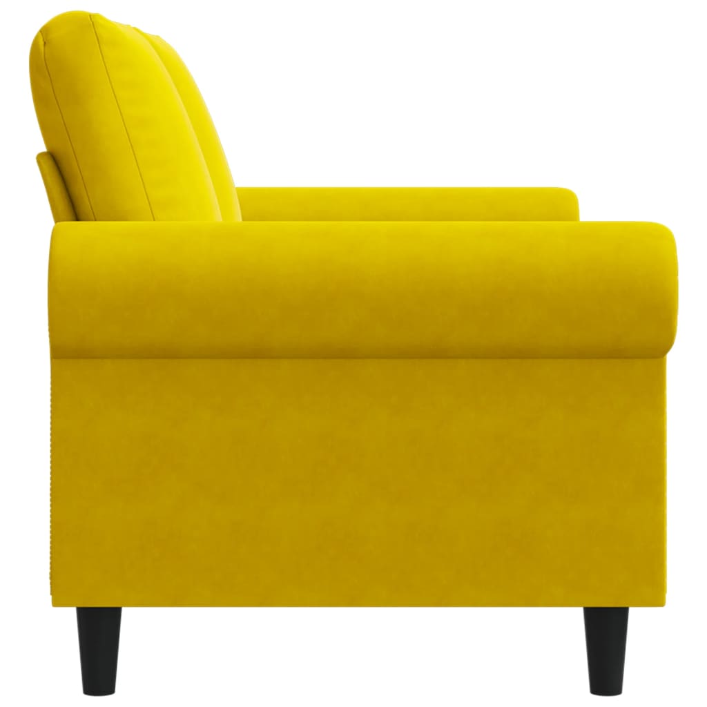vidaXL Canapea cu 2 locuri, galben, 120 cm, catifea