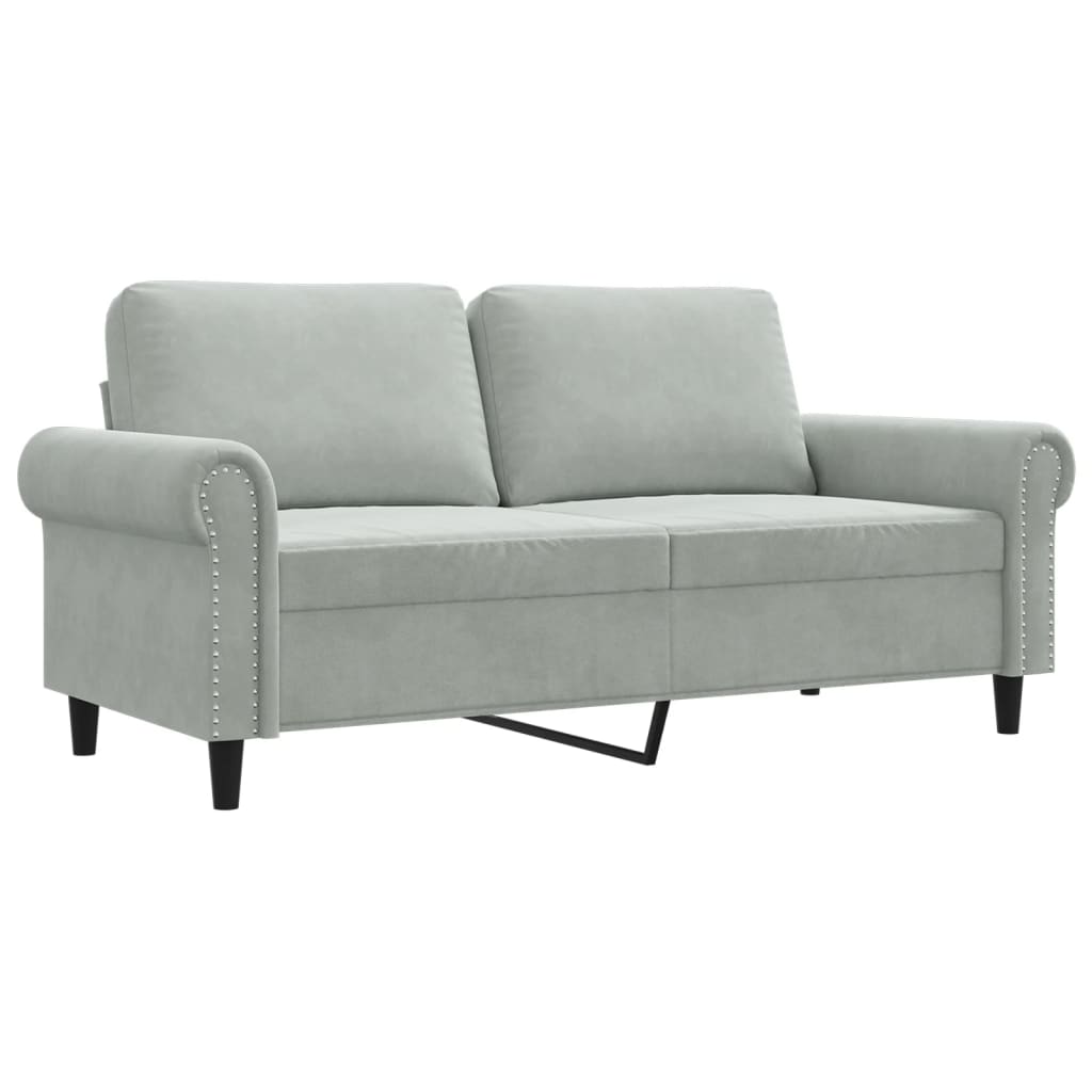 vidaXL Canapea cu 2 locuri, gri deschis, 140 cm, catifea vidaXL Canapea cu 2 locuri, gri deschis, 140 cm, catifea