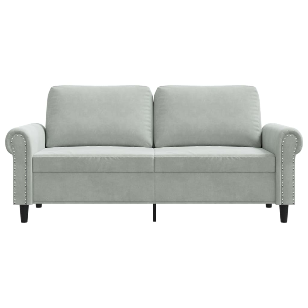 vidaXL Canapea cu 2 locuri, gri deschis, 140 cm, catifea vidaXL Canapea cu 2 locuri, gri deschis, 140 cm, catifea