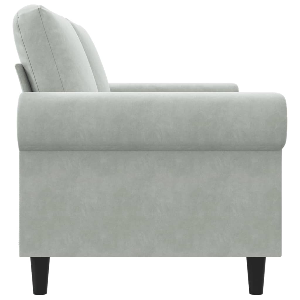 vidaXL Canapea cu 2 locuri, gri deschis, 140 cm, catifea vidaXL Canapea cu 2 locuri, gri deschis, 140 cm, catifea