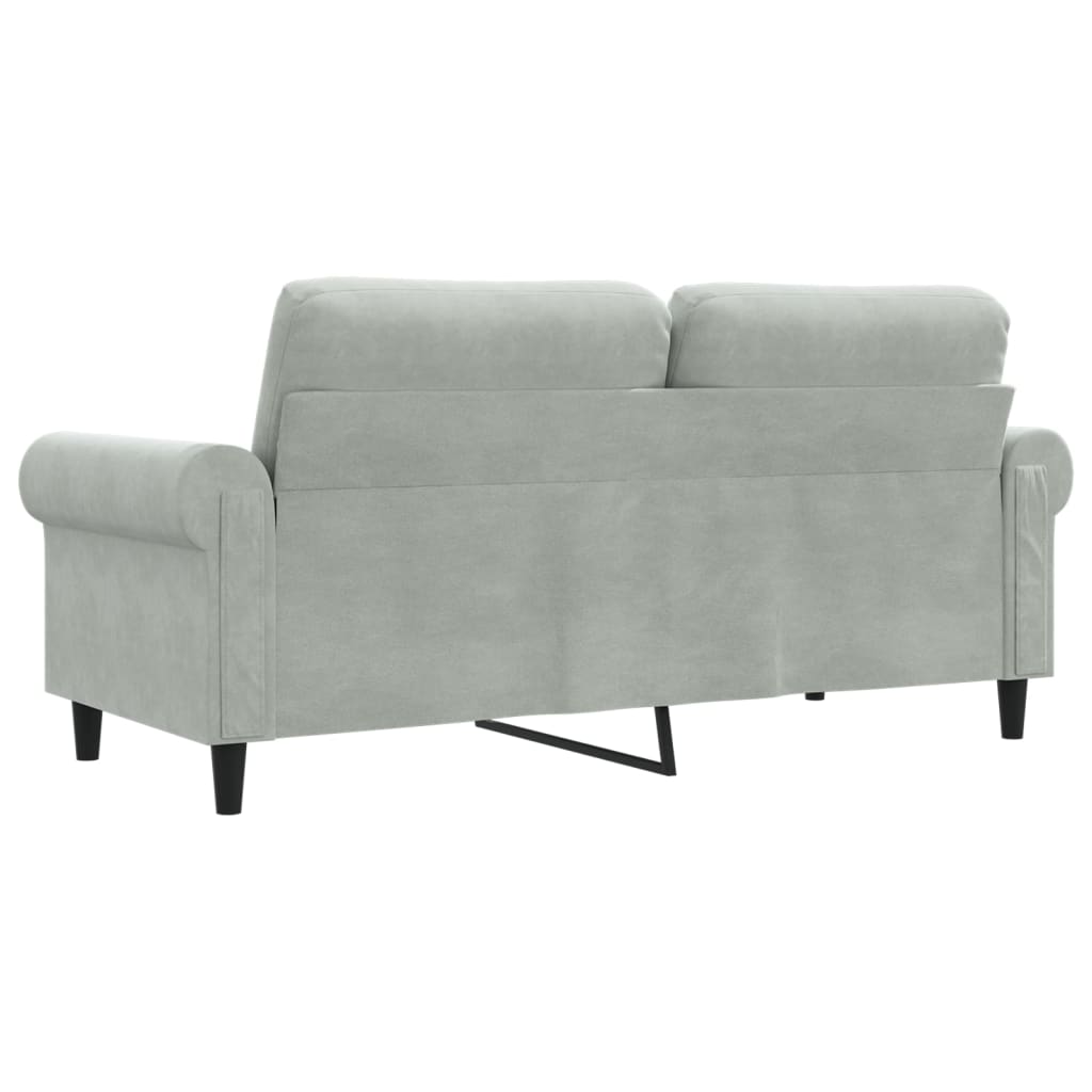 vidaXL Canapea cu 2 locuri, gri deschis, 140 cm, catifea vidaXL Canapea cu 2 locuri, gri deschis, 140 cm, catifea