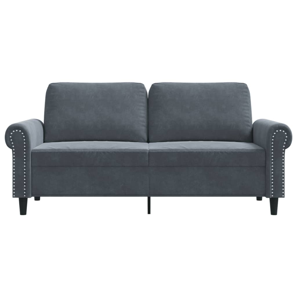 vidaXL Canapea cu 2 locuri, gri închis, 140 cm, catifea