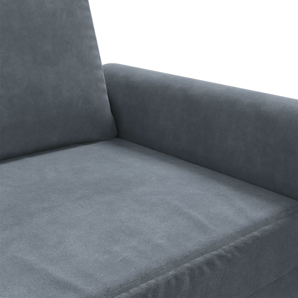 vidaXL Canapea cu 2 locuri, gri închis, 140 cm, catifea