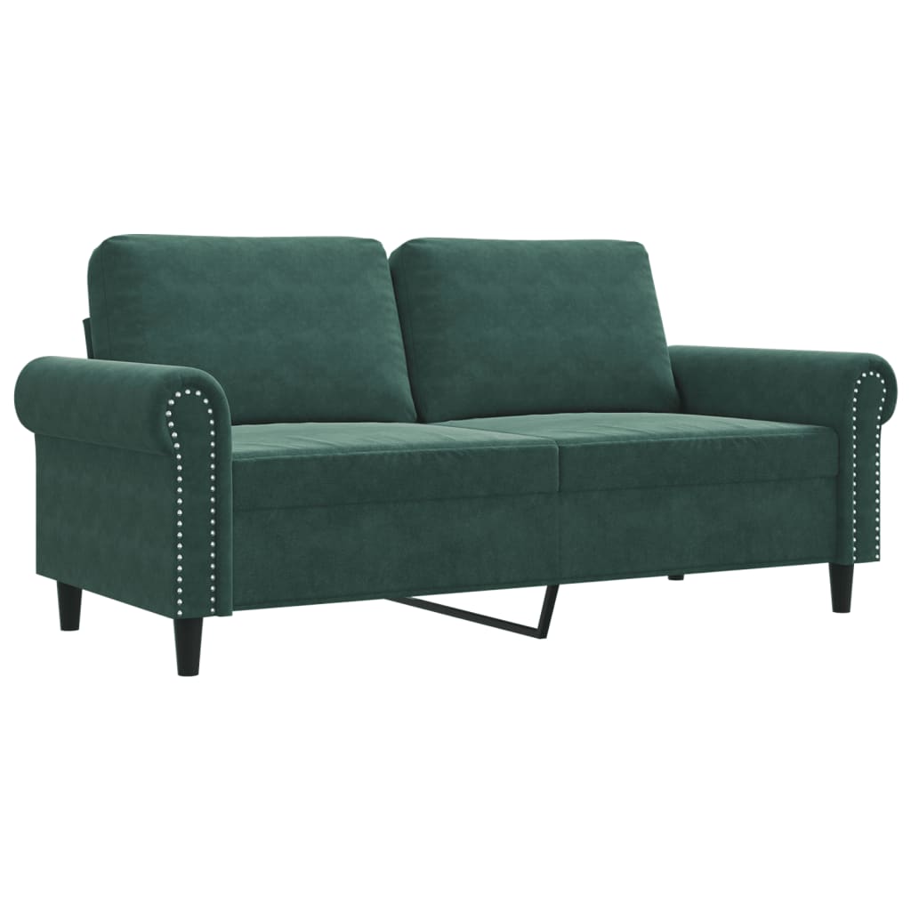 vidaXL Canapea cu 2 locuri, verde închis, 140 cm, catifea