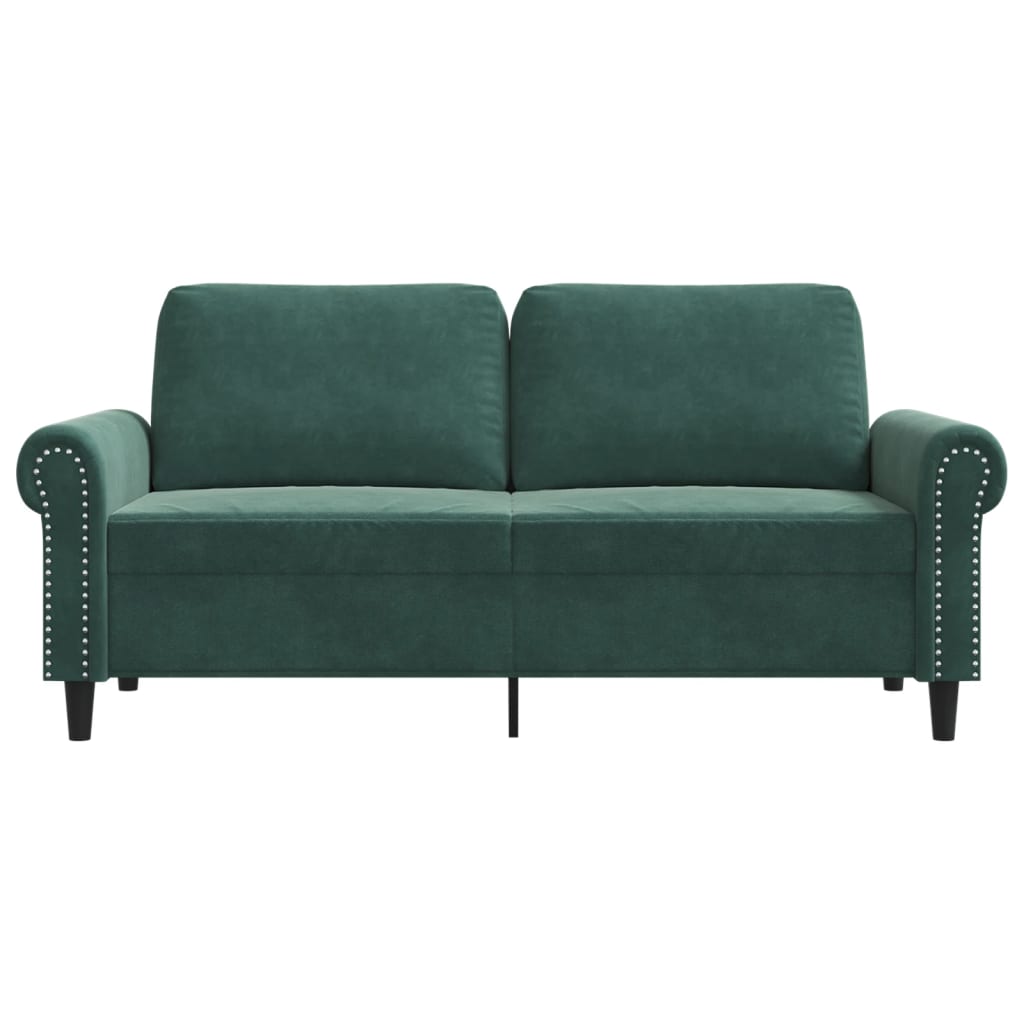 vidaXL Canapea cu 2 locuri, verde închis, 140 cm, catifea