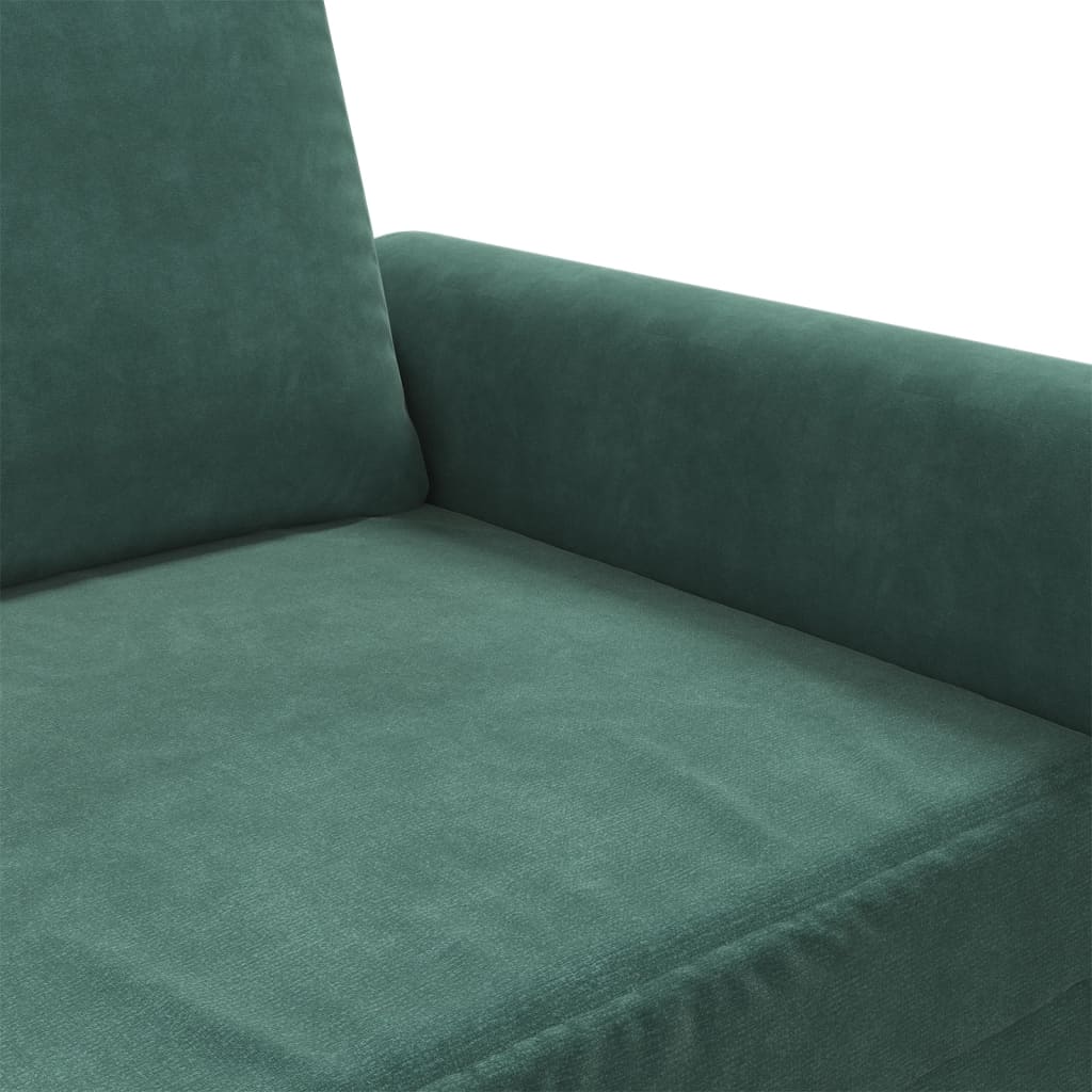 vidaXL Canapea cu 2 locuri, verde închis, 140 cm, catifea