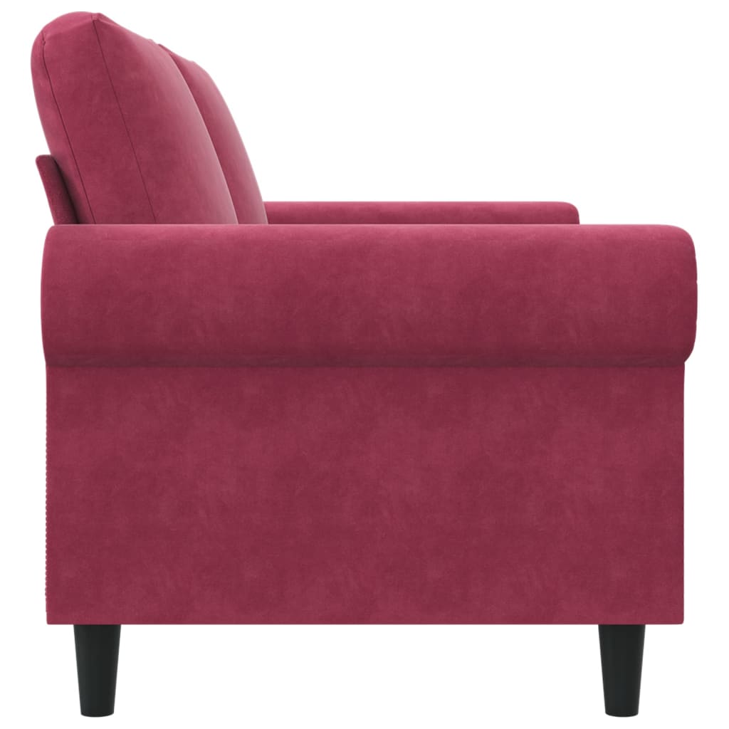 vidaXL Canapea cu 2 locuri, roșu vin, 140 cm, catifea
