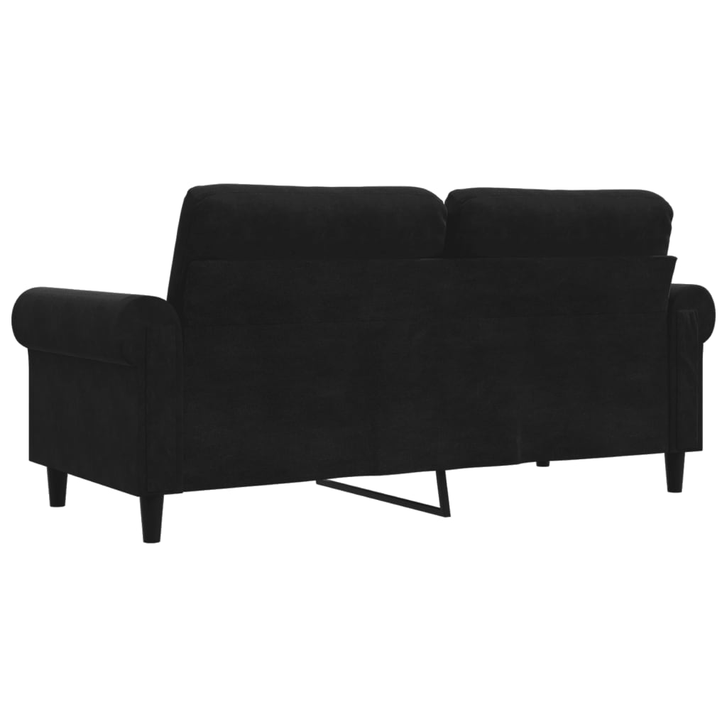 vidaXL Canapea cu 2 locuri, negru, 140 cm, catifea