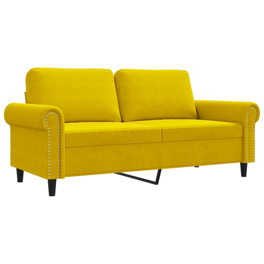 vidaXL Canapea cu 2 locuri, galben, 140 cm, catifea