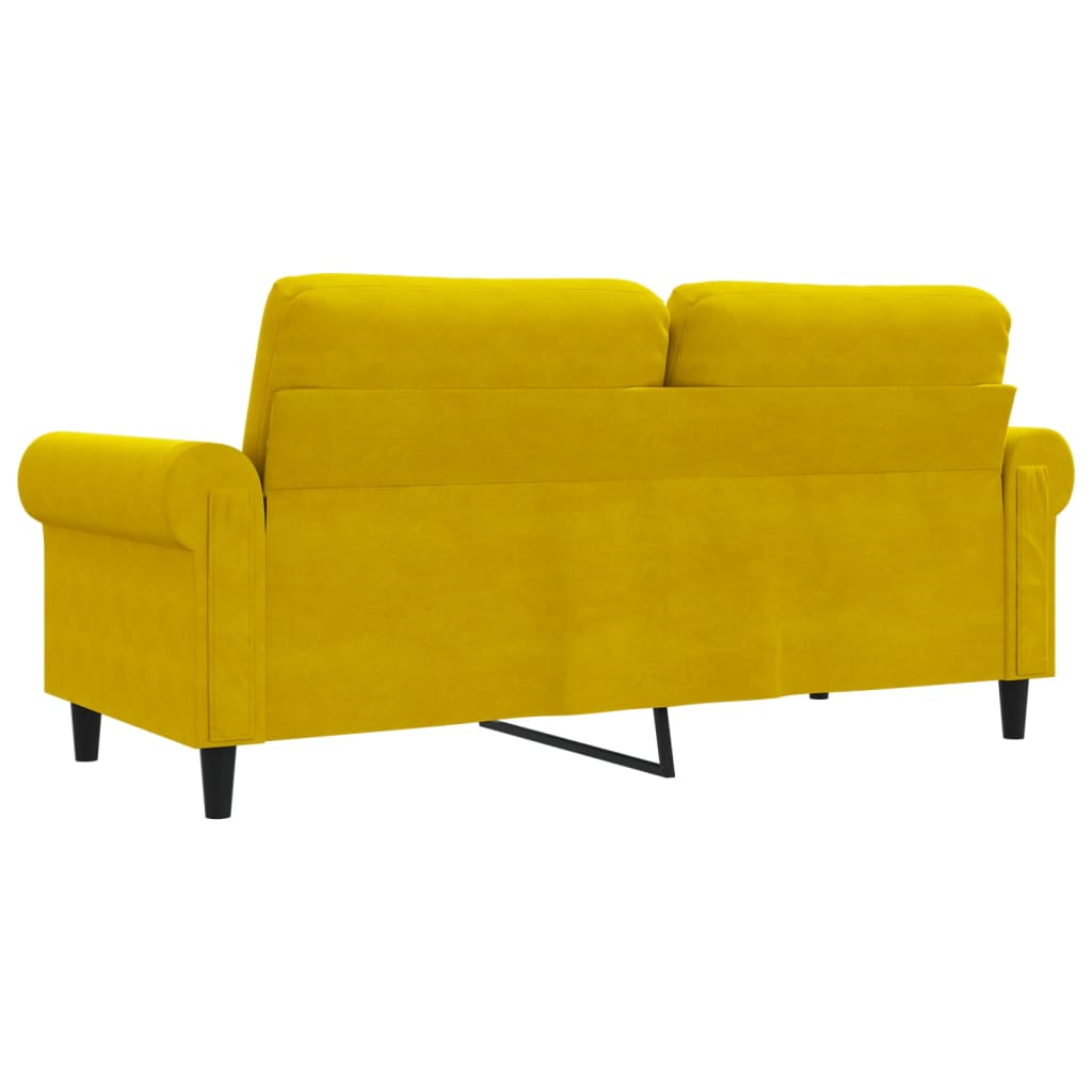 vidaXL Canapea cu 2 locuri, galben, 140 cm, catifea