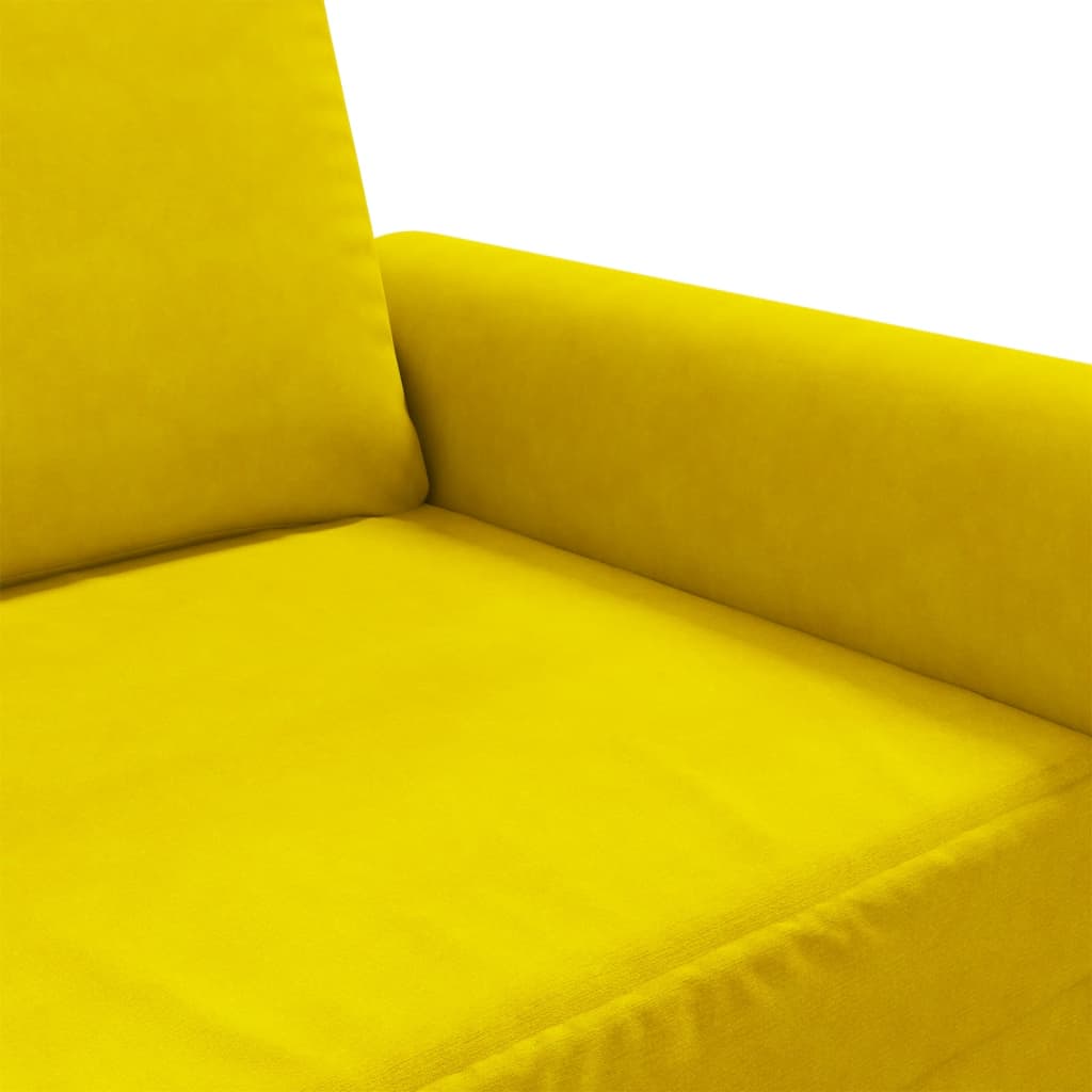 vidaXL Canapea cu 2 locuri, galben, 140 cm, catifea