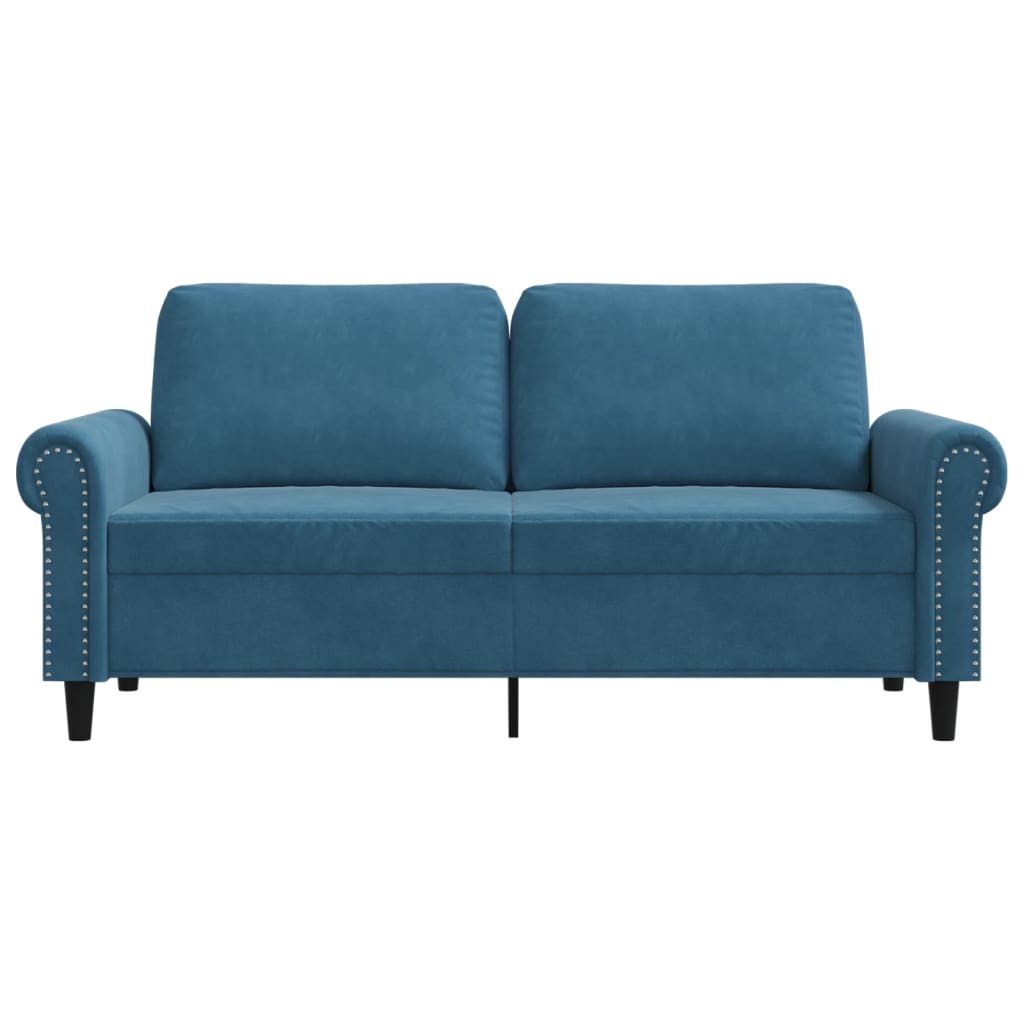 vidaXL Canapea cu 2 locuri, albastru, 140 cm, catifea vidaXL Canapea cu 2 locuri, albastru, 140 cm, catifea