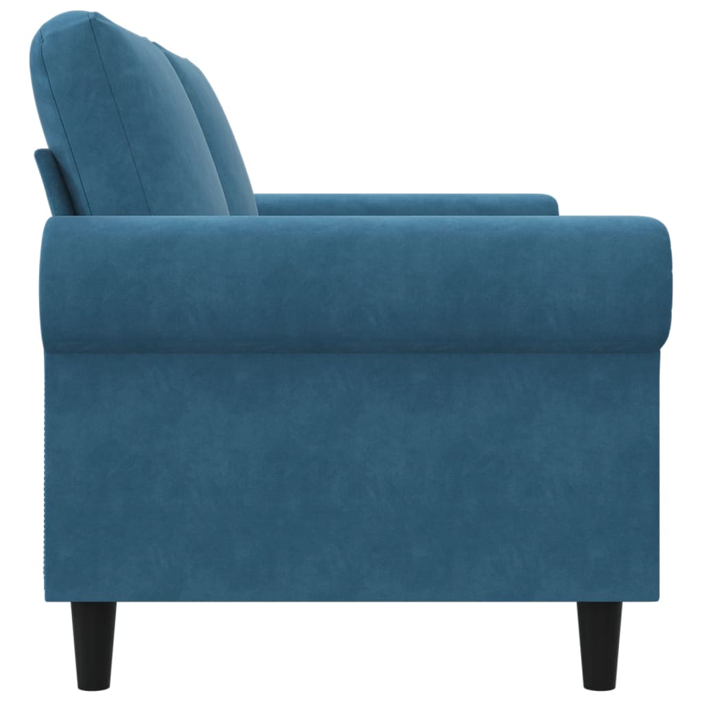 vidaXL Canapea cu 2 locuri, albastru, 140 cm, catifea vidaXL Canapea cu 2 locuri, albastru, 140 cm, catifea