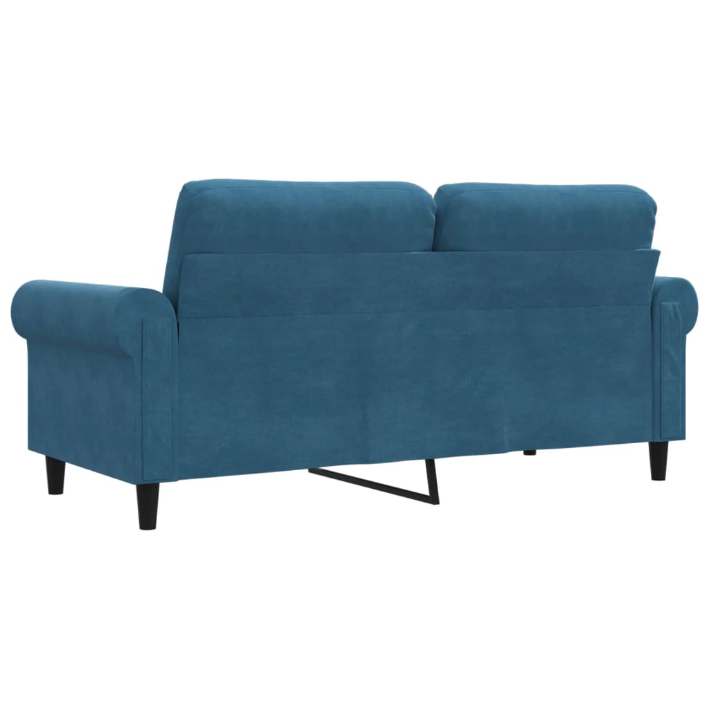 vidaXL Canapea cu 2 locuri, albastru, 140 cm, catifea vidaXL Canapea cu 2 locuri, albastru, 140 cm, catifea