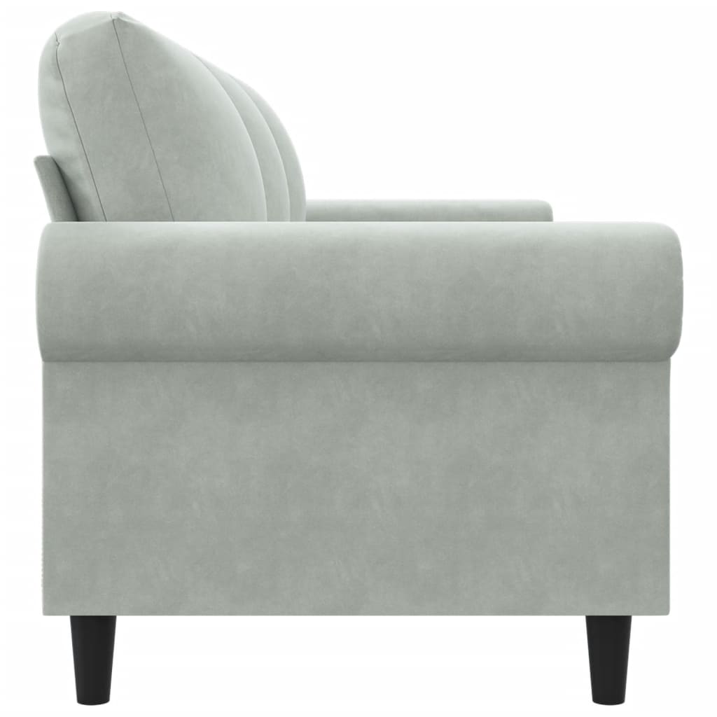 vidaXL Canapea cu 3 locuri, gri deschis, material 180CM catifea vidaXL Canapea cu 3 locuri, gri deschis, material 180CM catifea