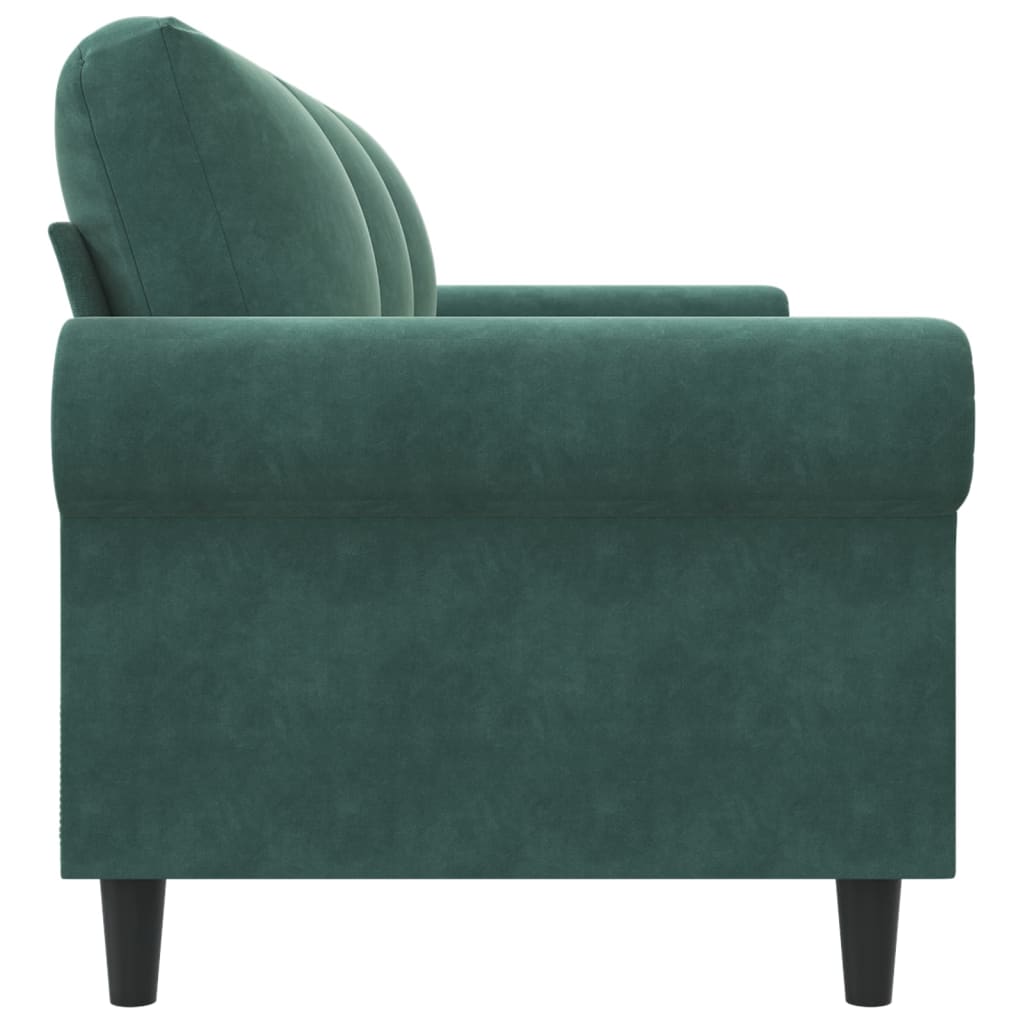 vidaXL Canapea cu 3 locuri, verde închis, 180 cm, catifea