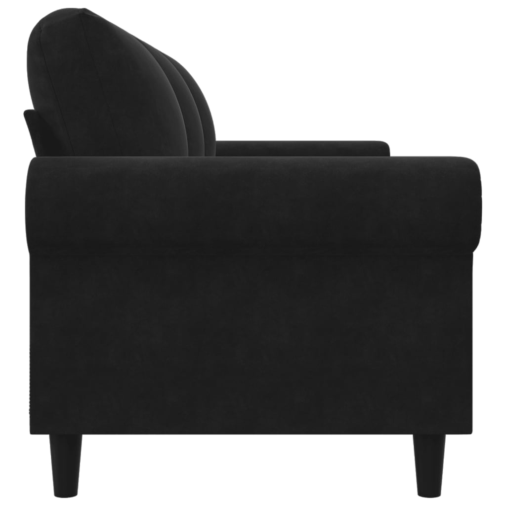 vidaXL Canapea cu 3 locuri, Negru, 180 cm, catifea