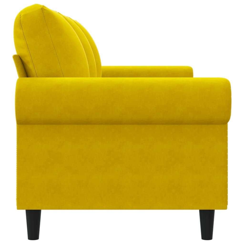 vidaXL Canapea cu 3 locuri, galben, 180 cm, catifea vidaXL Canapea cu 3 locuri, galben, 180 cm, catifea