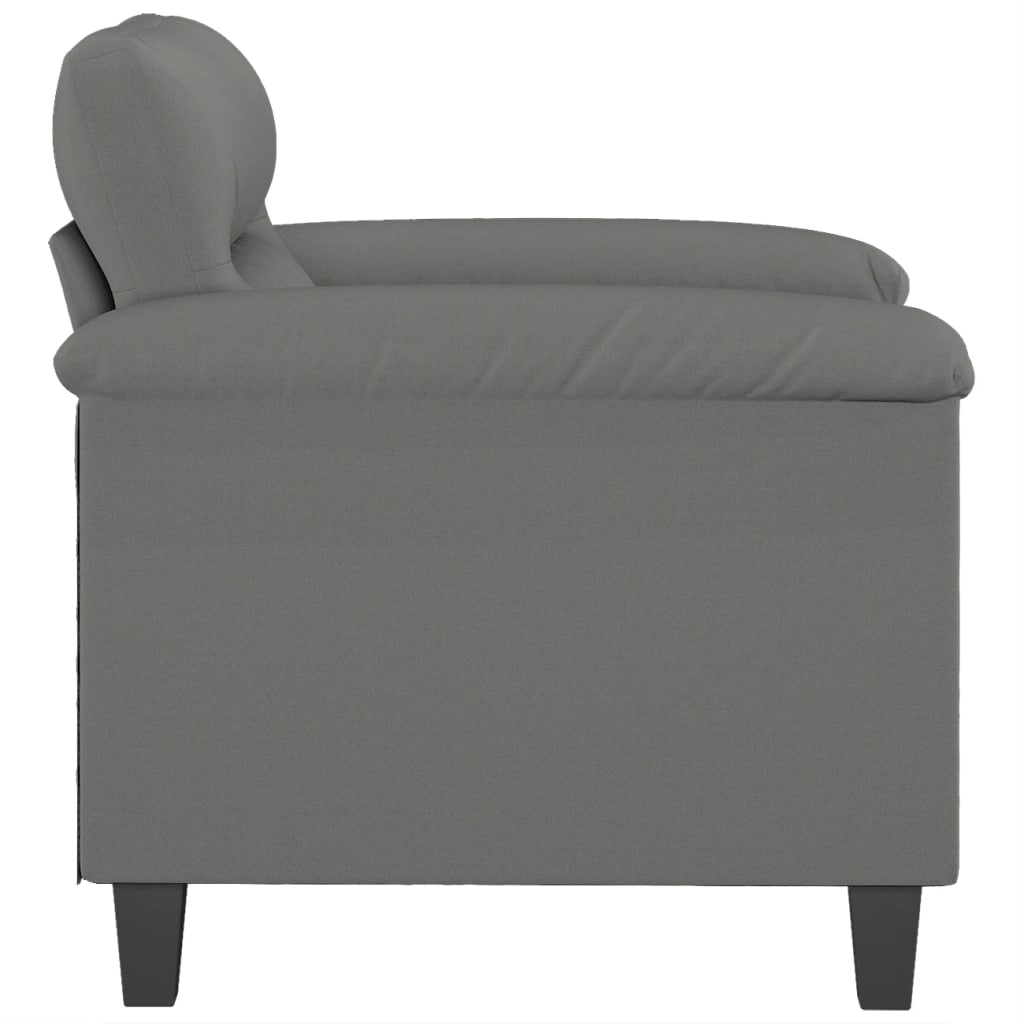 vidaXL Fotoliu canapea, gri închis, 60 cm, textil microfibră