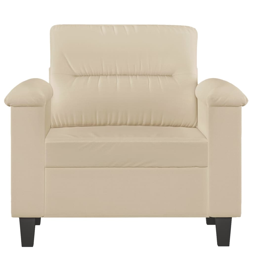 vidaXL Fotoliu canapea, crem, 60 cm, textil microfibră