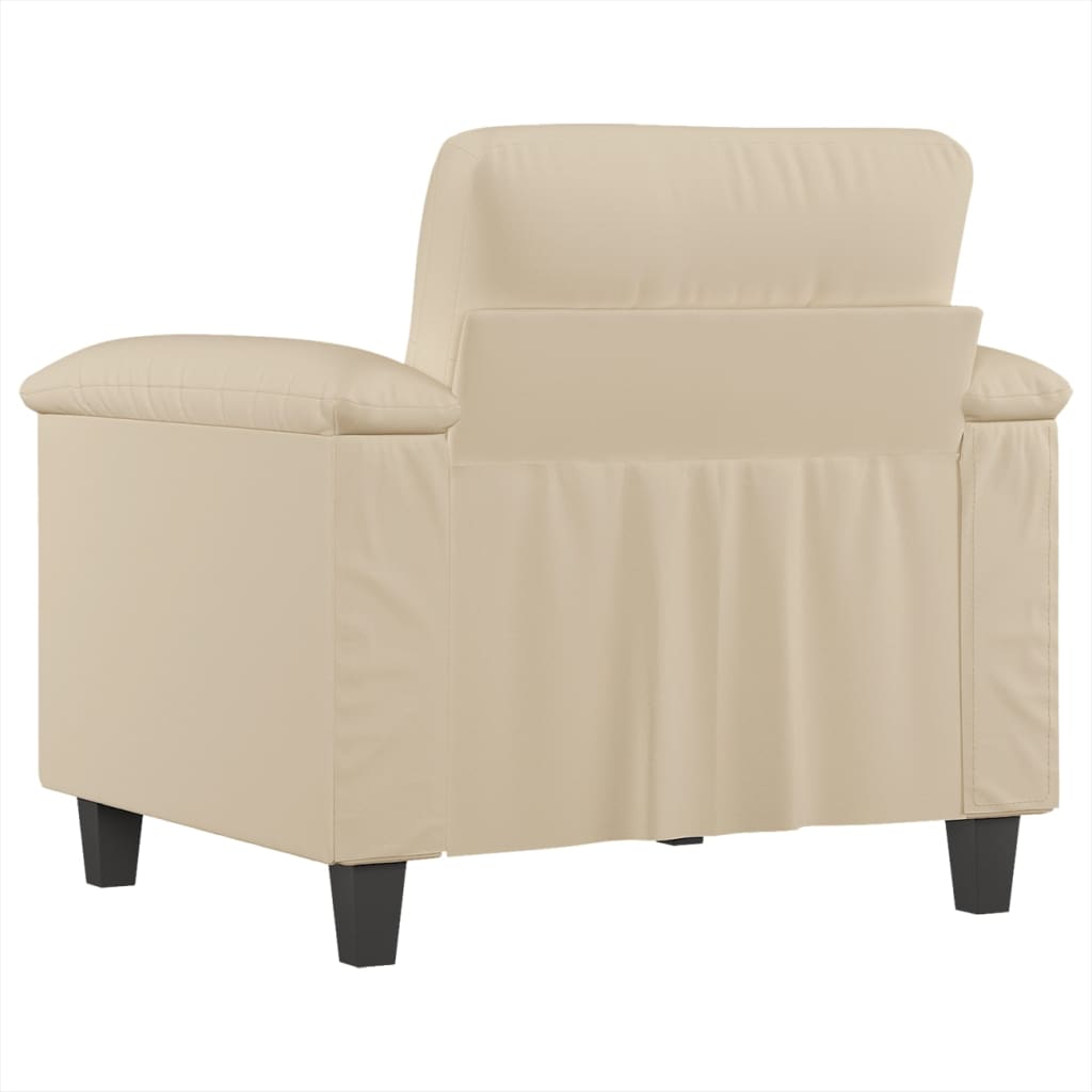 vidaXL Fotoliu canapea, crem, 60 cm, textil microfibră