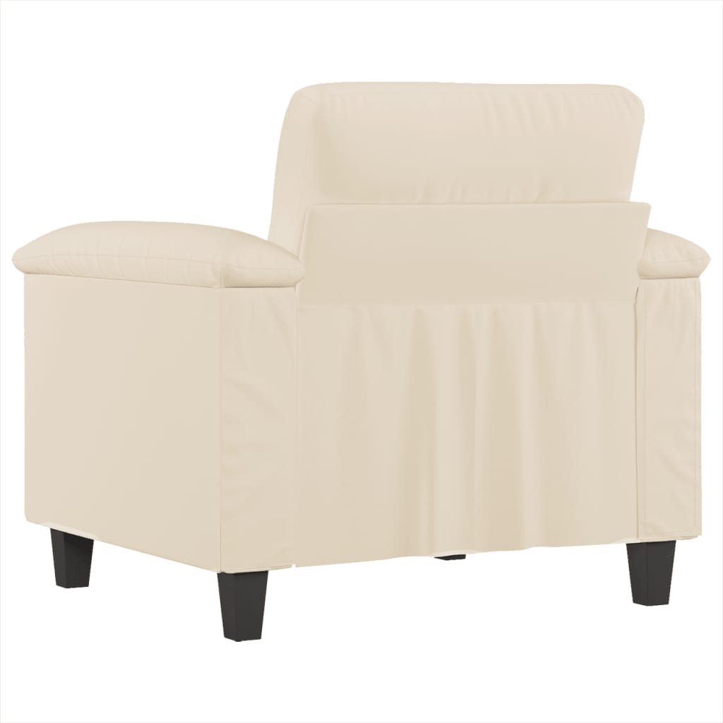 vidaXL Fotoliu canapea, bej, 60 cm, textil microfibră