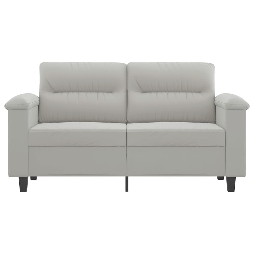 vidaXL Canapea cu 2 locuri, gri deschis, 120 cm, țesătură microfibră vidaXL Canapea cu 2 locuri, gri deschis, 120 cm, țesătură microfibră