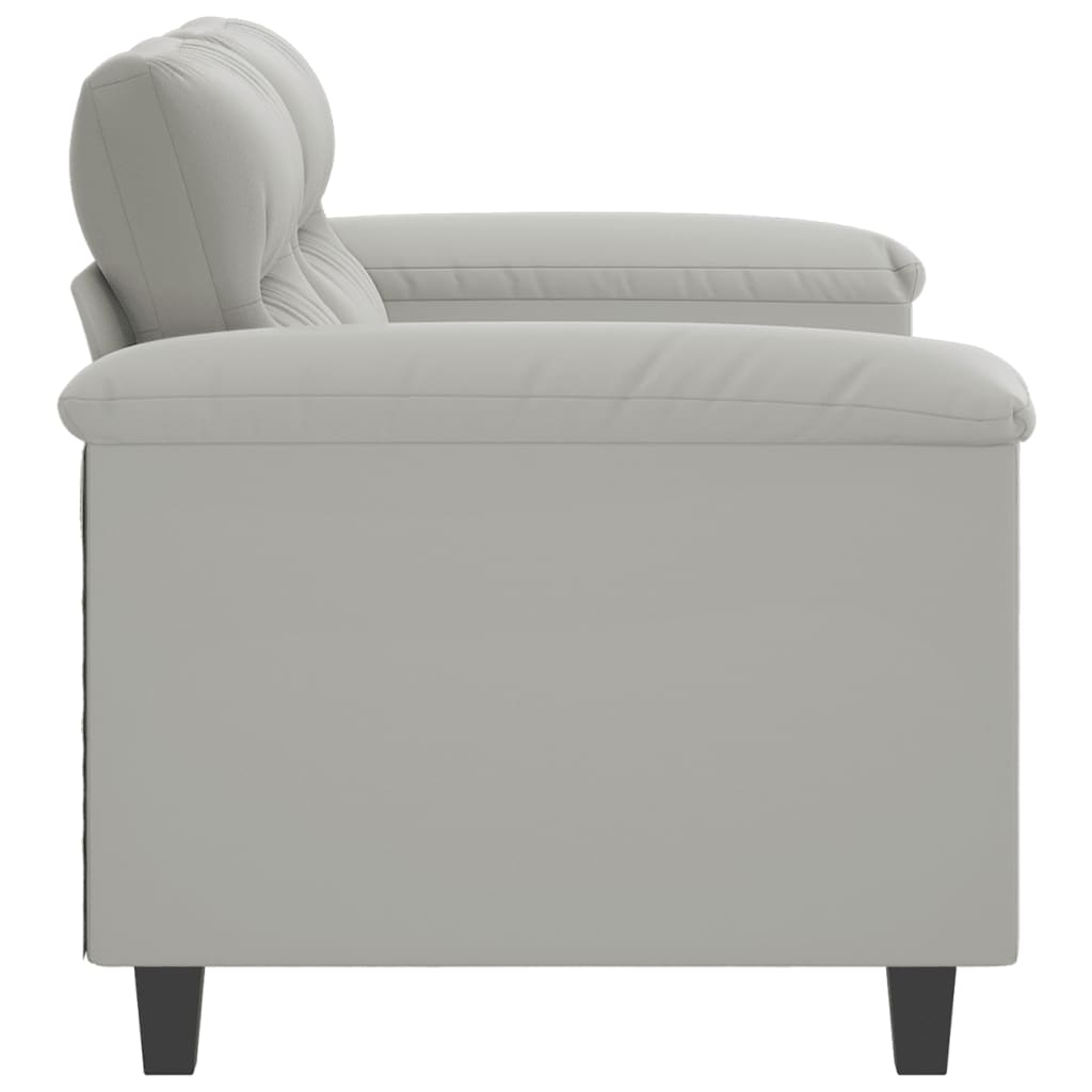 vidaXL Canapea cu 2 locuri, gri deschis, 120 cm, țesătură microfibră vidaXL Canapea cu 2 locuri, gri deschis, 120 cm, țesătură microfibră