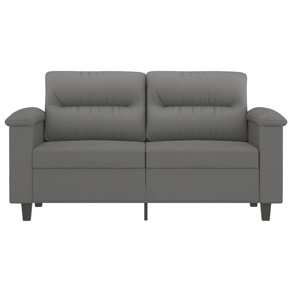 vidaXL Canapea cu 2 locuri, gri închis, 120 cm, țesătură microfibră