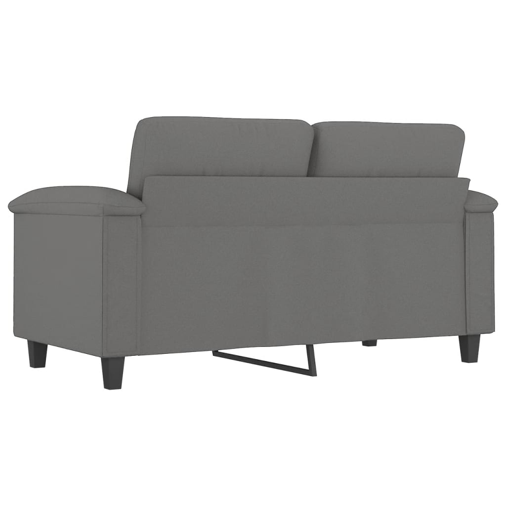 vidaXL Canapea cu 2 locuri, gri închis, 120 cm, țesătură microfibră