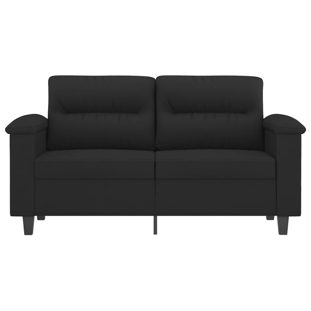 vidaXL Canapea cu 2 locuri, negru, 120 cm, țesătură microfibră