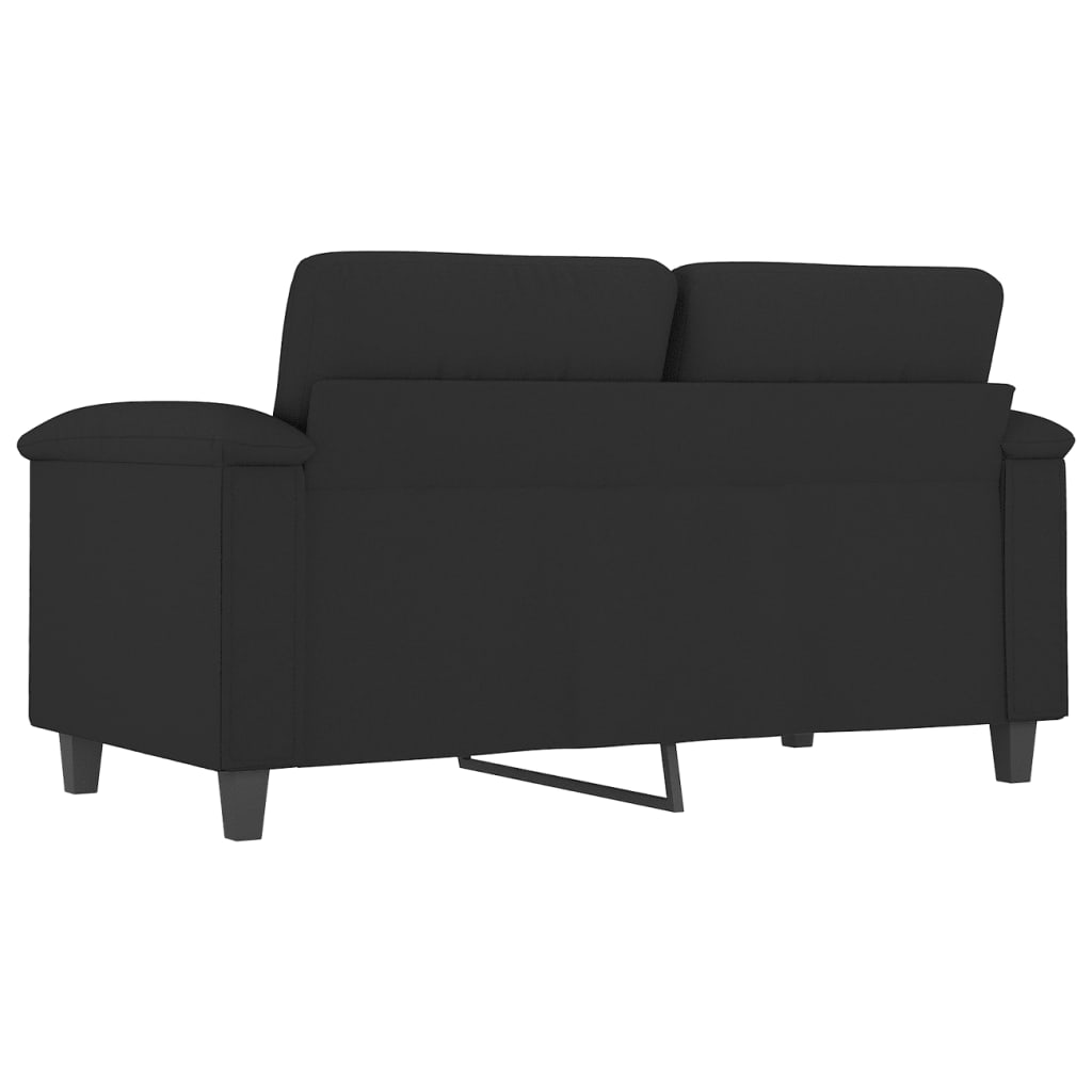 vidaXL Canapea cu 2 locuri, negru, 120 cm, țesătură microfibră