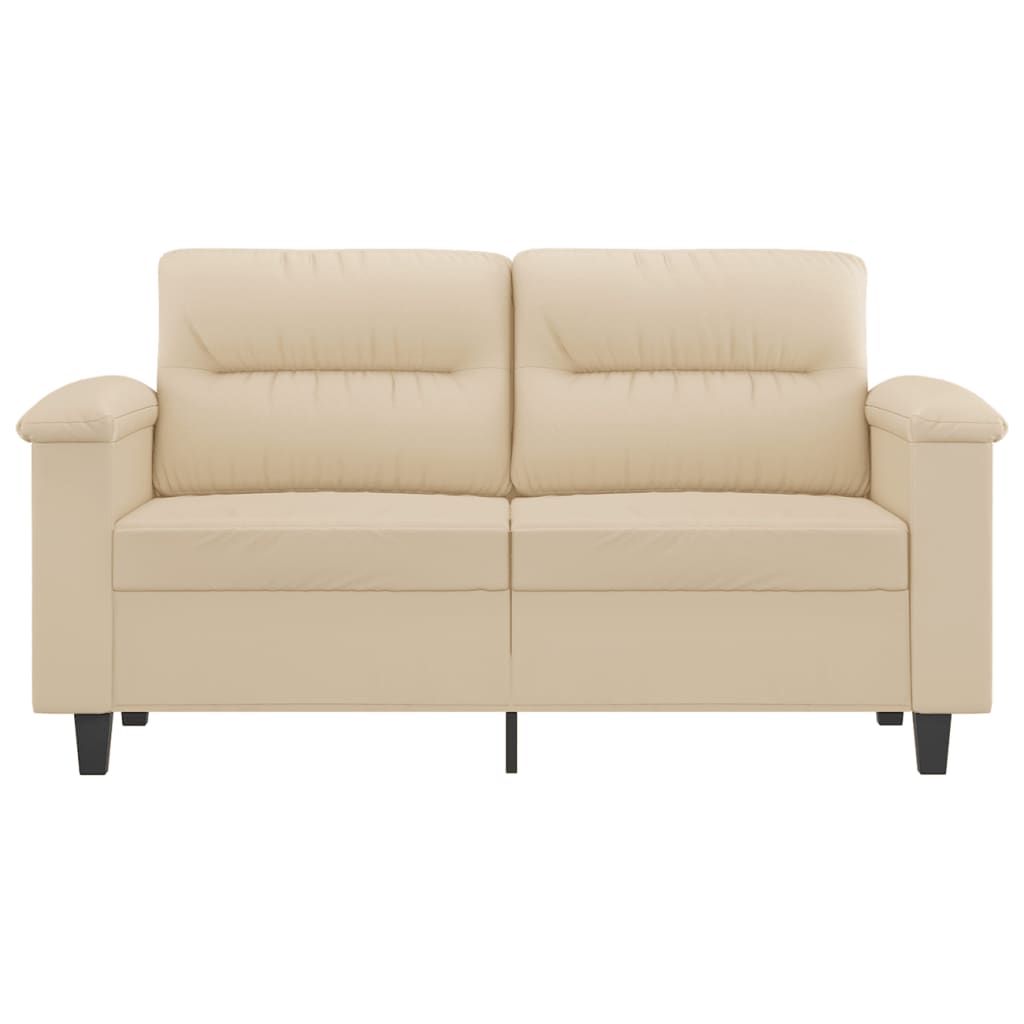 vidaXL Canapea cu 2 locuri, crem, 120 cm, țesătură microfibră