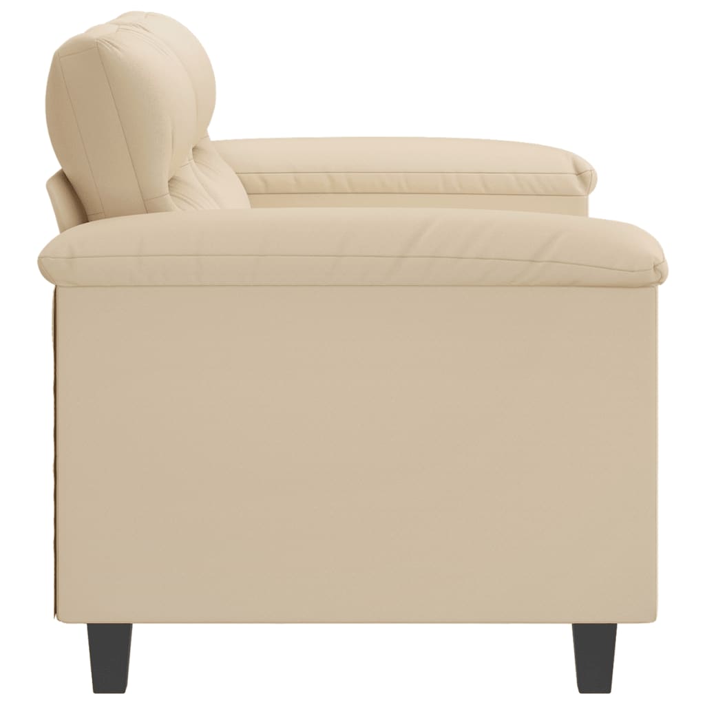 vidaXL Canapea cu 2 locuri, crem, 120 cm, țesătură microfibră