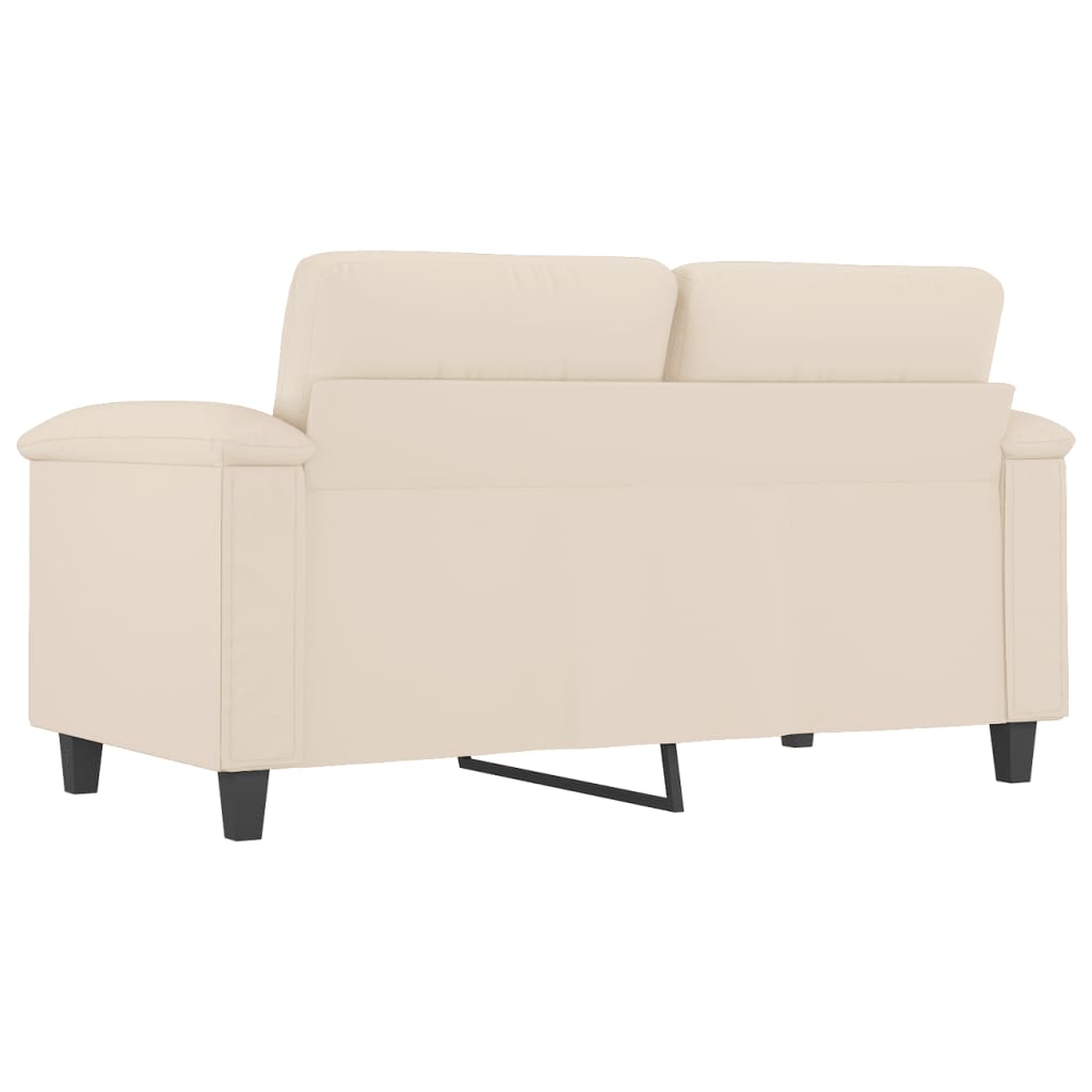 vidaXL Canapea cu 2 locuri, bej, 120 cm, țesătură microfibră