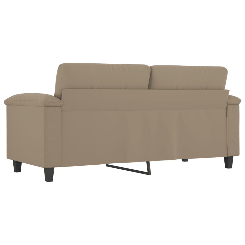 vidaXL Canapea cu 2 locuri, gri taupe, 140 cm, țesătură microfibră vidaXL Canapea cu 2 locuri, gri taupe, 140 cm, țesătură microfibră