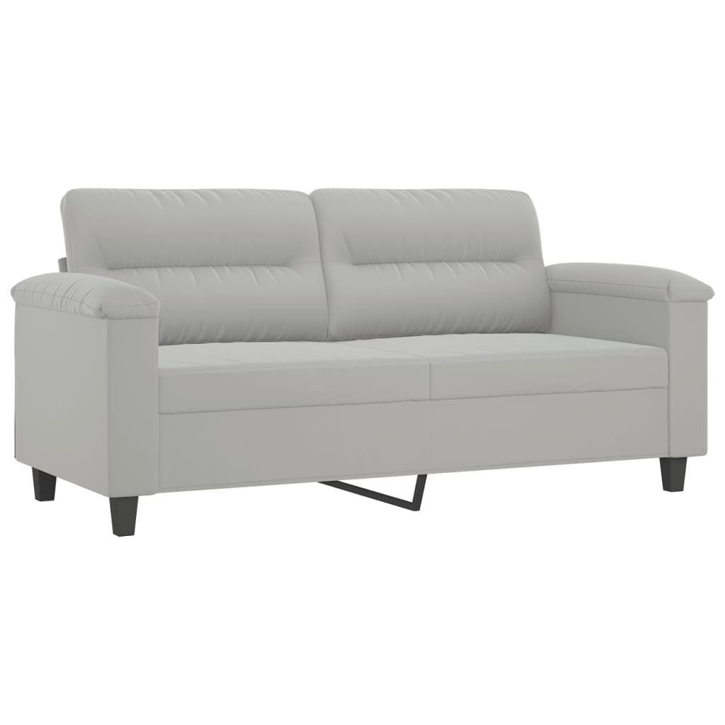 vidaXL Canapea cu 2 locuri, gri deschis, 140 cm, țesătură microfibră vidaXL Canapea cu 2 locuri, gri deschis, 140 cm, țesătură microfibră