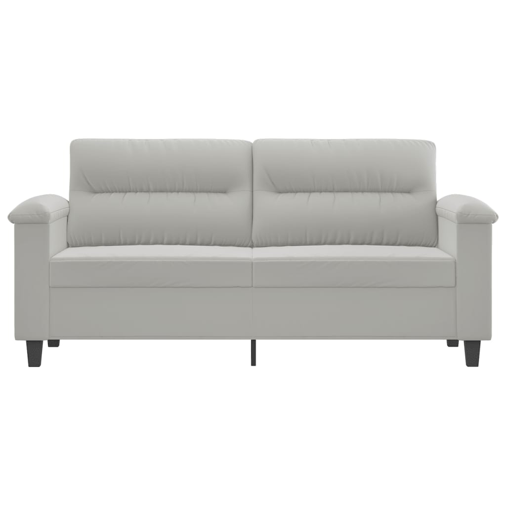 vidaXL Canapea cu 2 locuri, gri deschis, 140 cm, țesătură microfibră vidaXL Canapea cu 2 locuri, gri deschis, 140 cm, țesătură microfibră