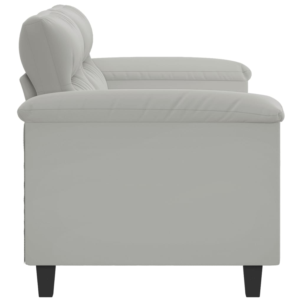 vidaXL Canapea cu 2 locuri, gri deschis, 140 cm, țesătură microfibră vidaXL Canapea cu 2 locuri, gri deschis, 140 cm, țesătură microfibră