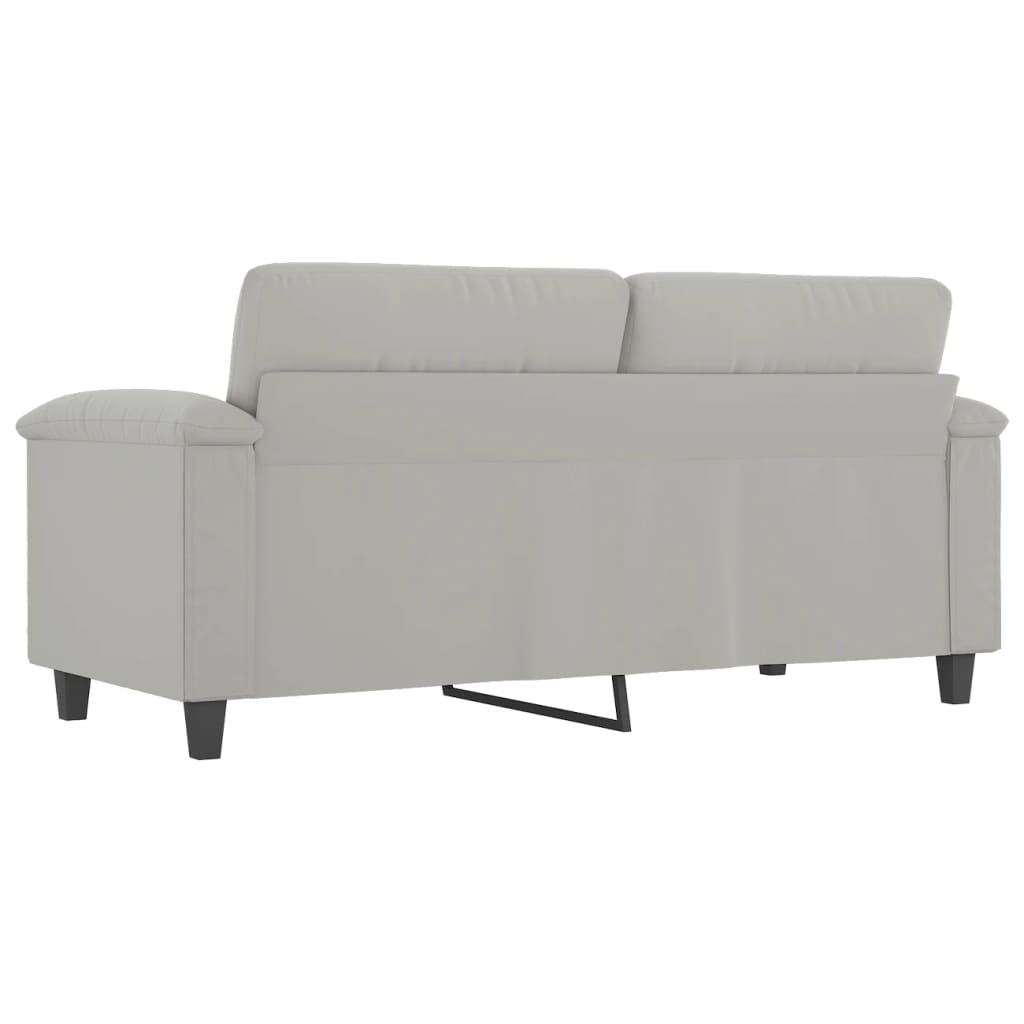 vidaXL Canapea cu 2 locuri, gri deschis, 140 cm, țesătură microfibră vidaXL Canapea cu 2 locuri, gri deschis, 140 cm, țesătură microfibră