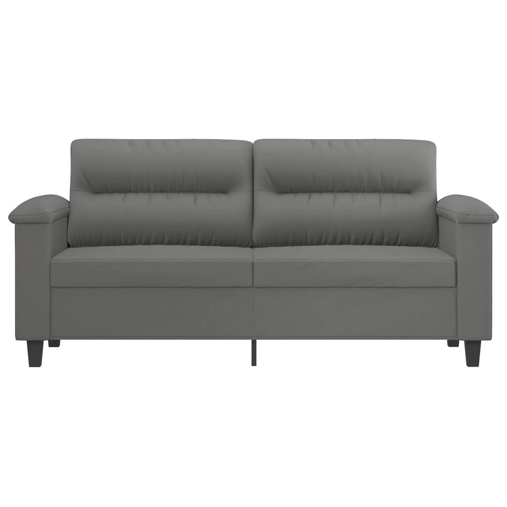 vidaXL Canapea cu 2 locuri, gri închis, 140 cm, țesătură microfibră